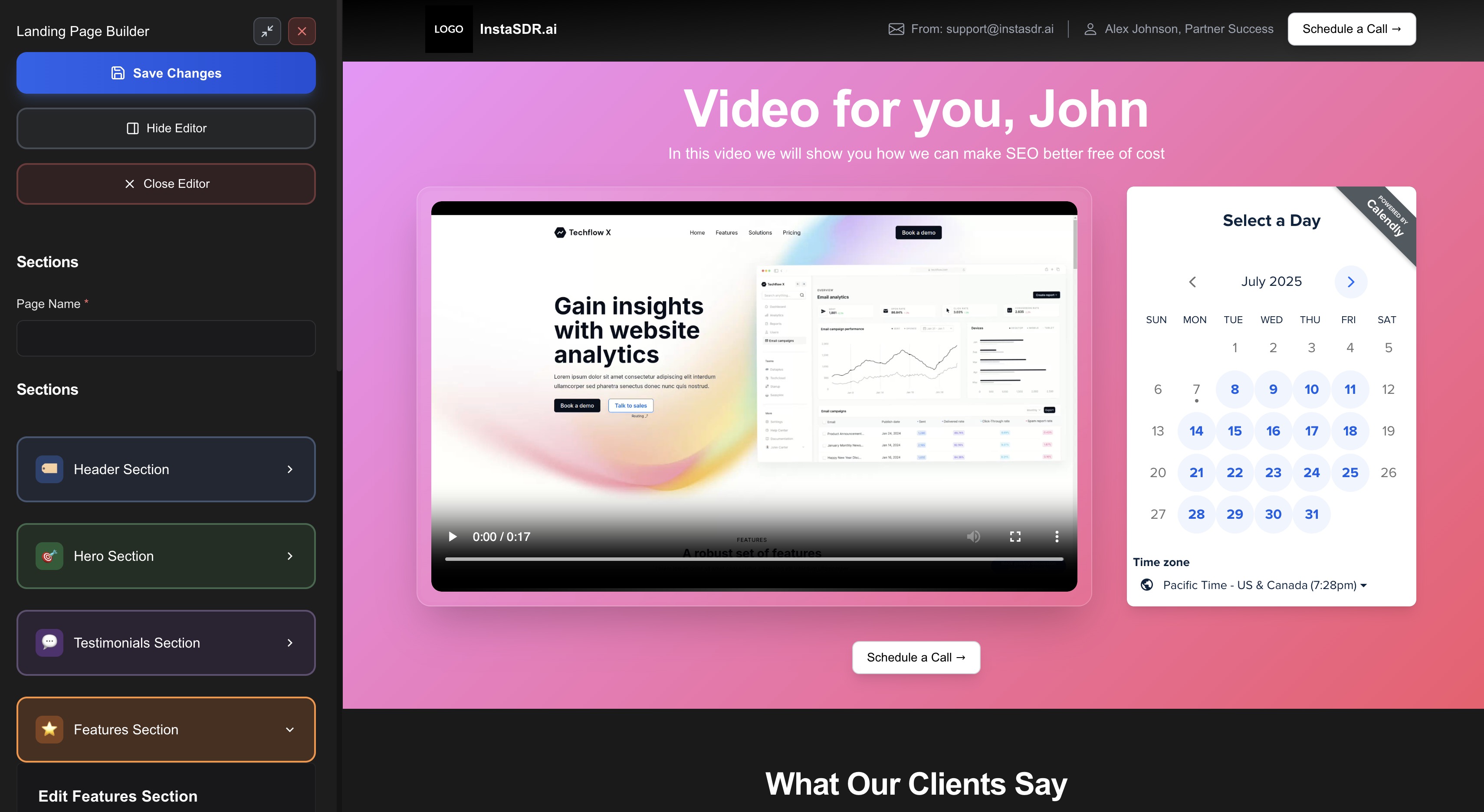 Personalized Video Email Interface
